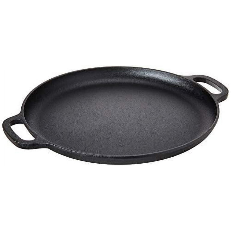 Home-Complete 14 inch Cast Iron Pizza Pan, Skillet Kitchen Cookware