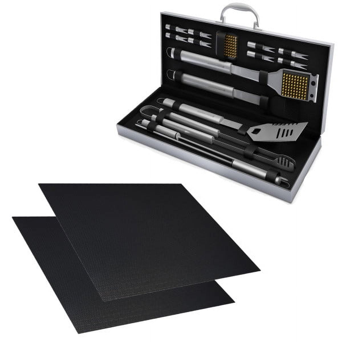18-Piece Stainless Steel BBQ Grill Tool Set with Aluminum Case