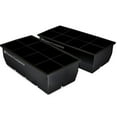 thumbnail image 1 of Home-Complete 2"x2" Large Square Ice Cube Molds-Set of 2 Silicone Trays Makes 8, Black, 1 of 7