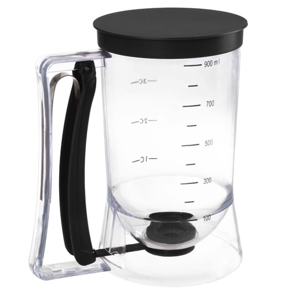 Home-Complete 4-Cup Pancake Batter Dispenser with Squeeze Handle (Black)