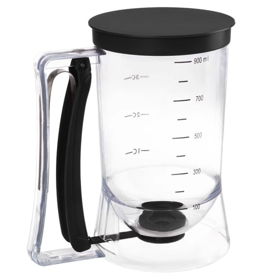 Home-Complete 4-Cup Pancake Batter Dispenser with Squeeze Handle (Black)