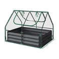 thumbnail image 1 of Home-Complete 4ft x 3ft Galvanized Raised Garden Bed with PVC Green House, 1 of 9