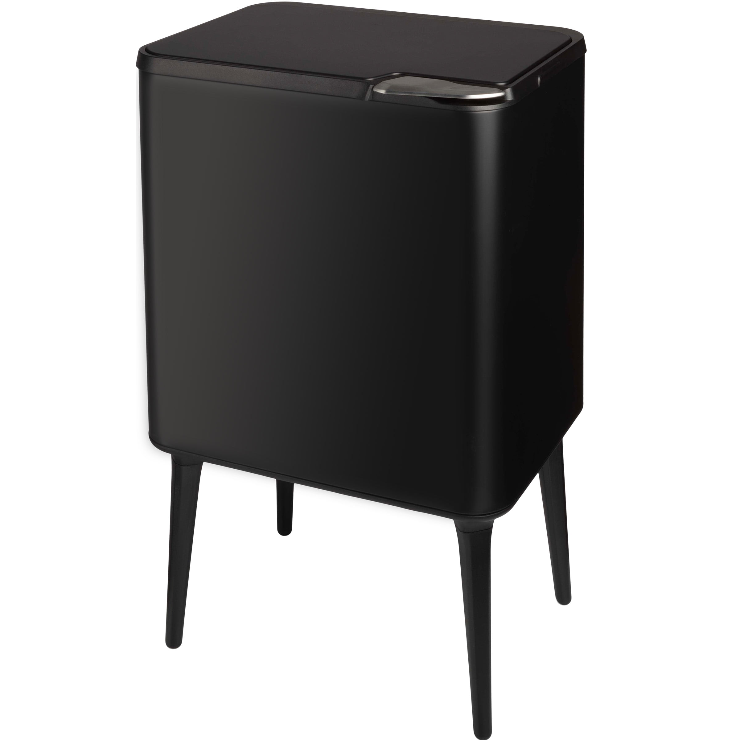 Home-Complete 8.7-Gallon Polypropylene Trash Can with 3L Recycling/Compost Bin (Black)