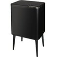 thumbnail image 1 of Home-Complete 8.7-Gallon Polypropylene Trash Can with 3L Recycling/Compost Bin (Black), 1 of 6