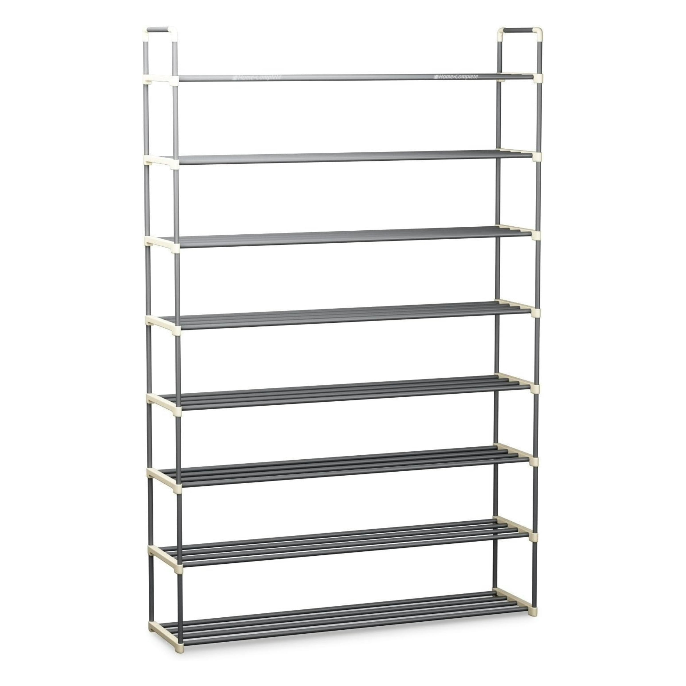 Somerset Home 8-Tier Stackable Shoe Rack Organizer - 40.9"x60.6" Shoe Shelf Organizer for 40 Pairs Sneakers, Heels, Boots (Gray)