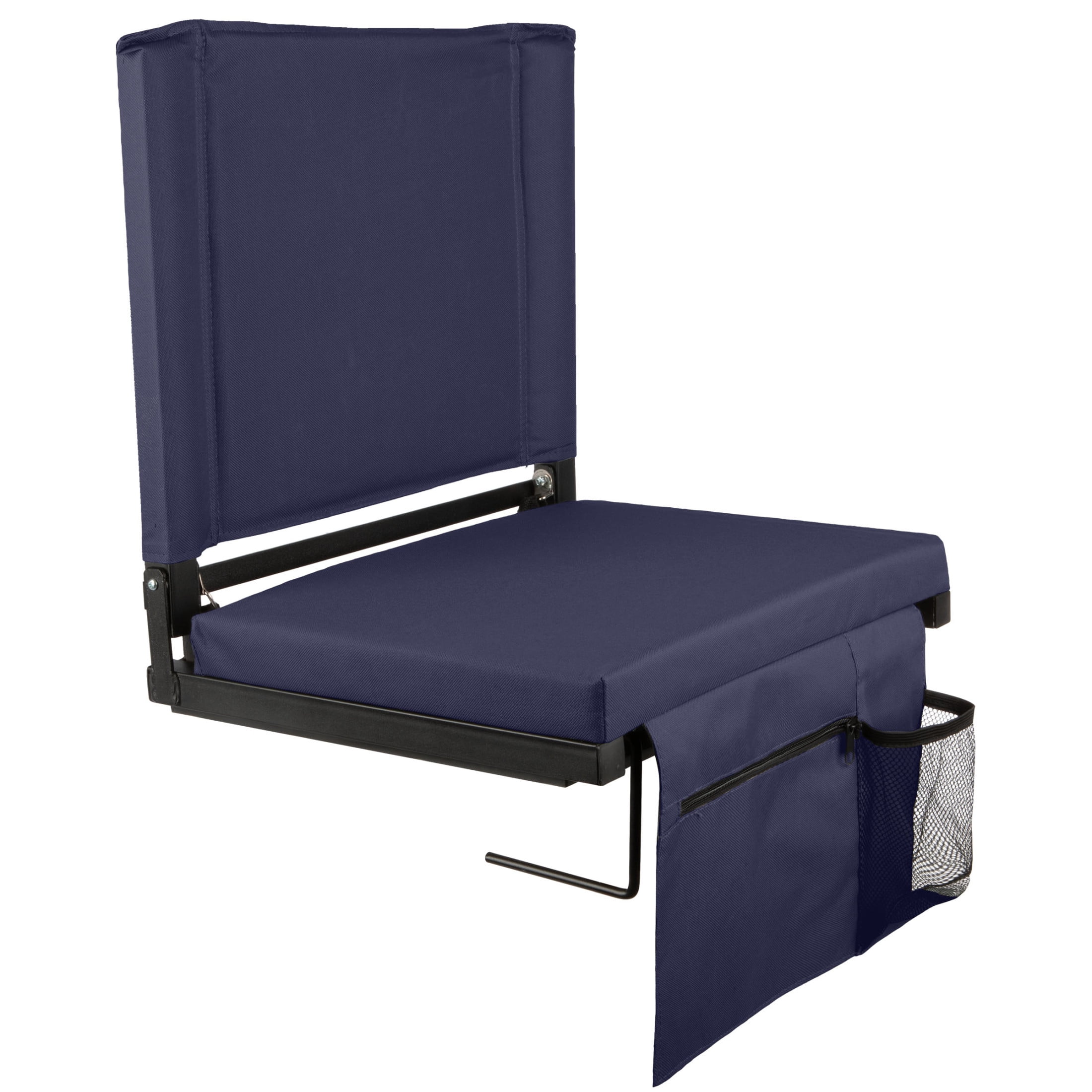 Home-Complete Bleacher Seat - Stadium Seat Cushion with Back Support, Navy