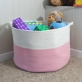 thumbnail image 1 of Home-Complete Extra-Large Rope Basket for Laundry, Blankets, and Toys, Pink, 1 of 5