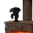 thumbnail image 1 of Home-Complete Heat-Powered Stove Fan for Wood Stoves or Fireplaces (Black), 1 of 5