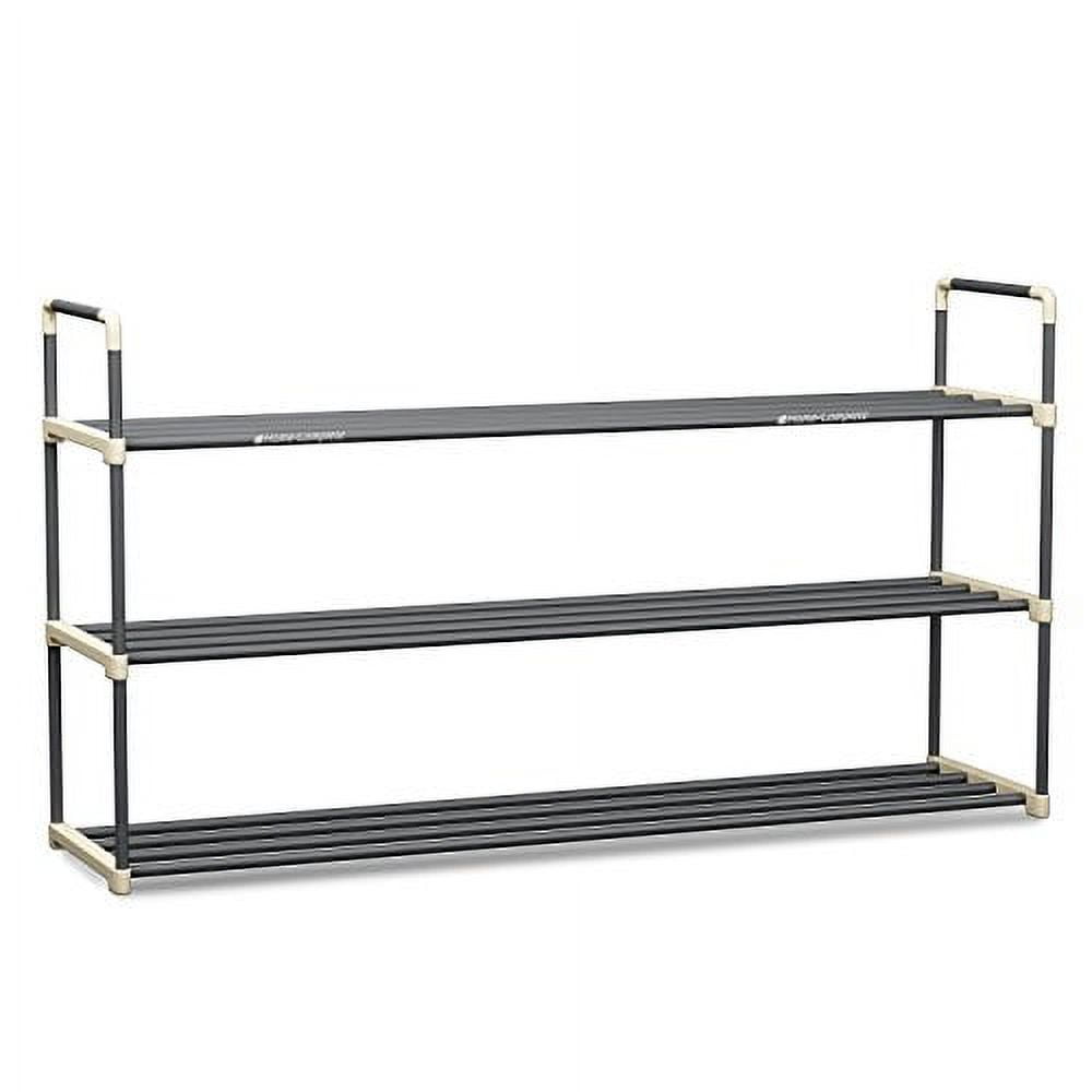 Home-Complete 3-Tier Shoe Rack, Holds 18 Pairs, Compact Design for ...