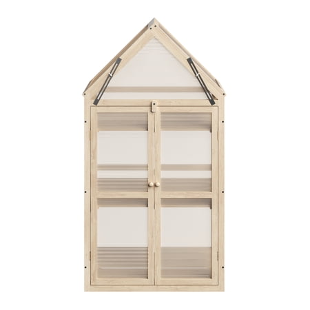 Home-Complete Wood Cold Frame Greenhouse with Removable Shelves