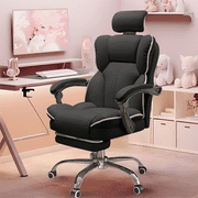 XUEGW Home Computer Chairs Office Gaming Chairs Big and Tall Desk Chair Back Support Computer Desk Chair Ergonomic High Back Chair Managerial Executive Desk Chair with Footrest Suitable.Black