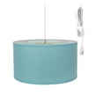 thumbnail image 1 of Home Concept 1 Light Swag Plug-In Pendant 18"w Island Paridise Blue Shade, 17' White Cord, 1 of 2