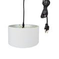 thumbnail image 1 of Home Concept 1 Light Swag Plug-In Pendant 18"w White Linen Shade, 17' Black Cord, 1 of 3