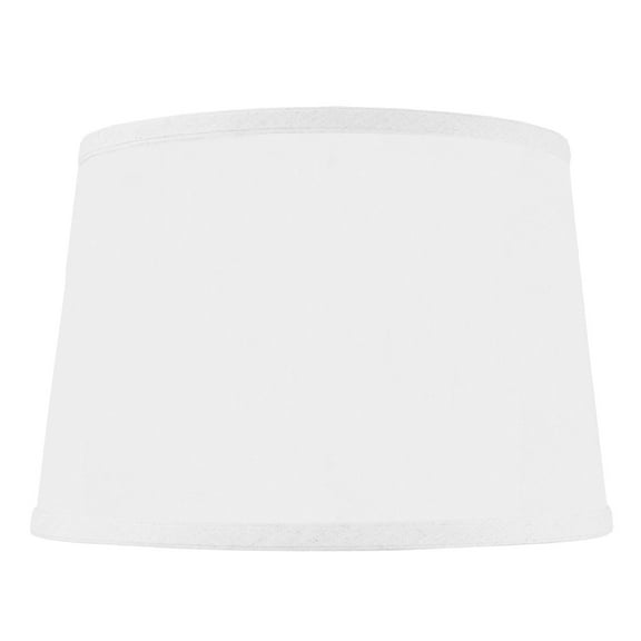 Home Concept 10"x12"x8" Hardback Shallow Drum Lamp Shade White Linen