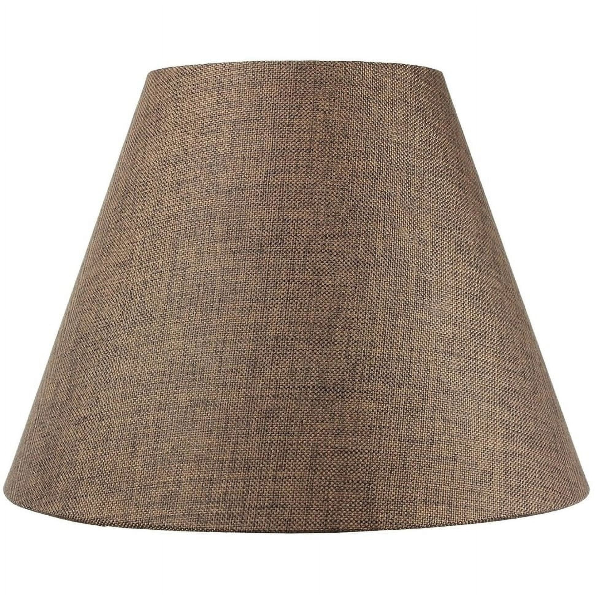 Chocolate Burlap Empire Lamp Shade with Brass Fitter, 20"