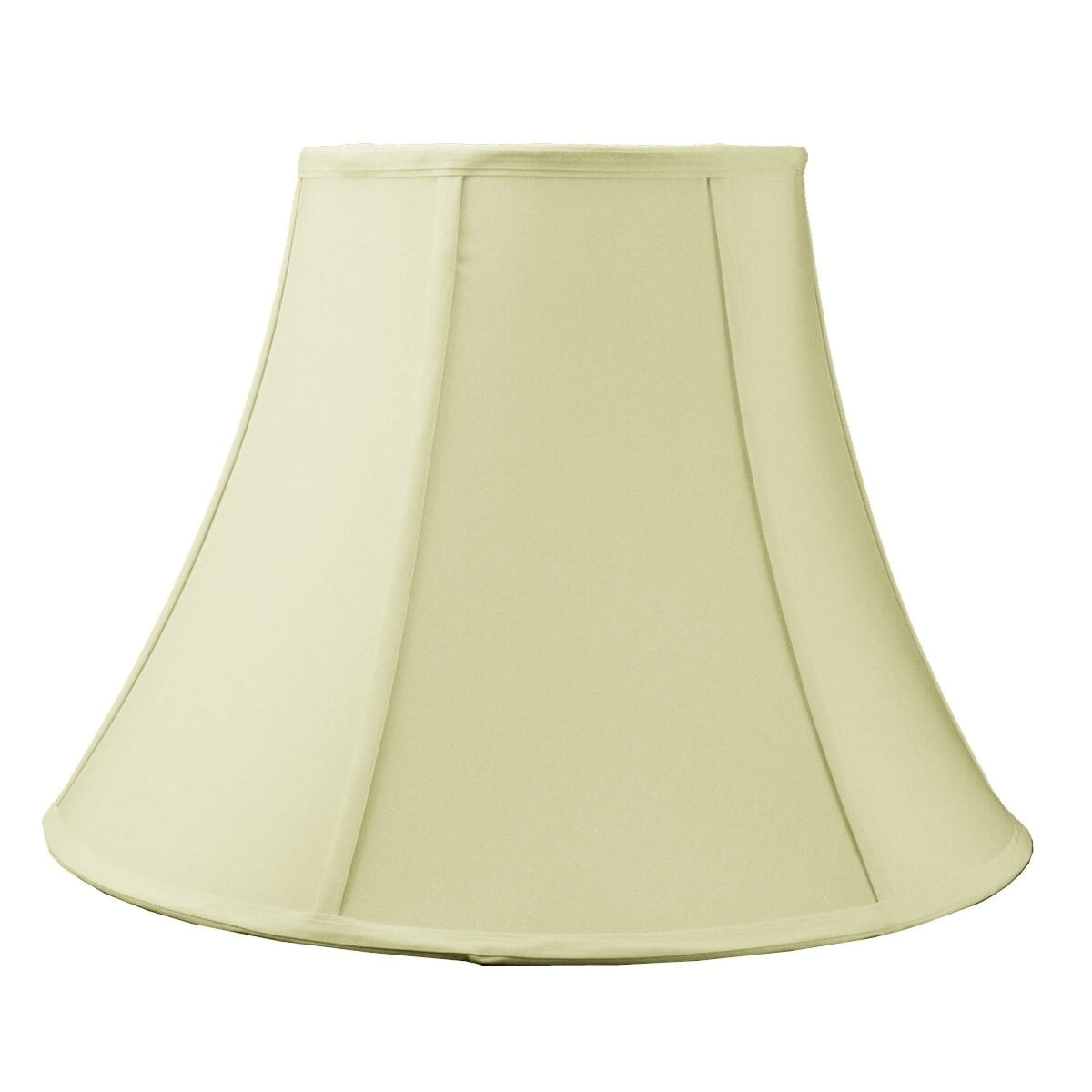 Eggshell Silk Bell Lampshade with Brass Frame, 16"