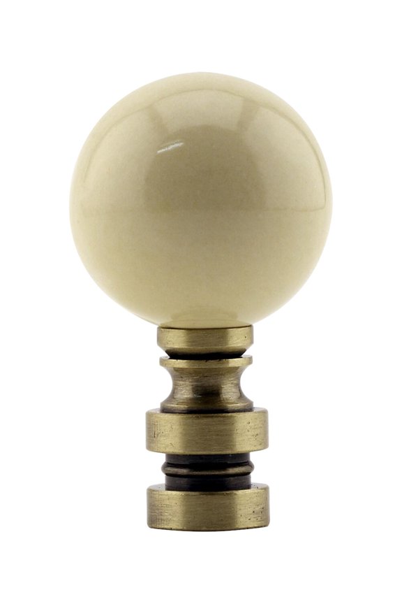 Ceramic 1" Finials, Bronze/Off-white