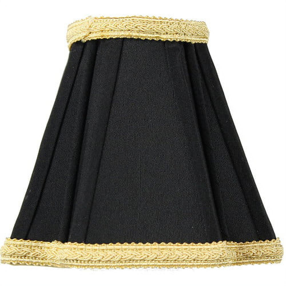 Black Silk Empire Candelabra Shade with Brass Frame