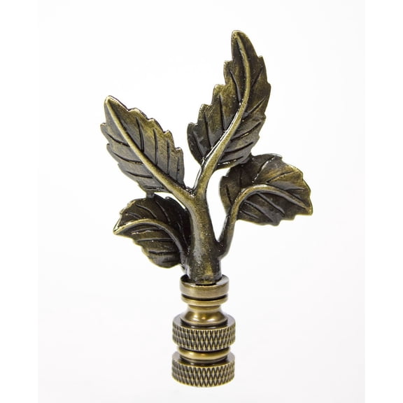 Home Concept Leaves Antique Brass Lamp Finial, 3"h Bronze