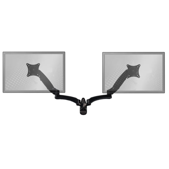 Home Concept Sit-Stand Wall Mount Monitor Arm: Extended Dual Screen Black