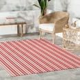 thumbnail image 1 of Home Conservatory Ticking Stripe Handwoven Indoor/Outdoor Area Rug, 4' x 6',  Red, 1 of 9