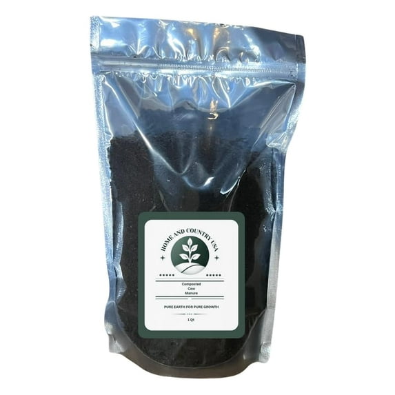 Home & Country USA Organic Composted Cow Manure - 1 Quart for Gardening & Soil Enrichment