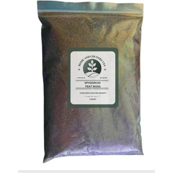 Home Country USA - Sphagnum Peat Moss, 100% Organic Soil Conditioner, Enhanced Root Development (Peat Moss, 1 Quart)