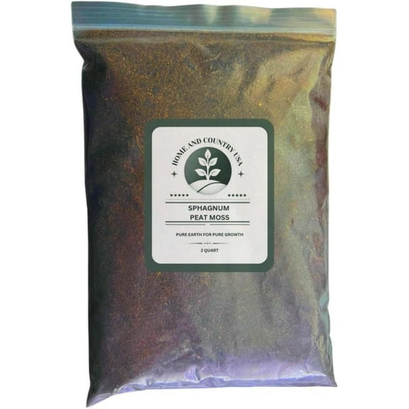 Home  Country USA - Sphagnum Peat Moss, 100% Organic Soil Conditioner, Enhanced Root Development (Peat Moss, 2 Quart)