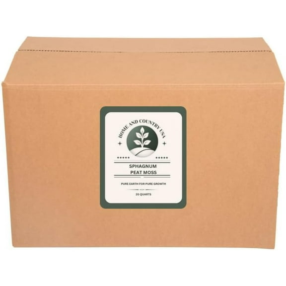 Home  Country USA - Sphagnum Peat Moss, 100% Organic Soil Conditioner, Enhanced Root Development (Peat Moss, 20 Quart)