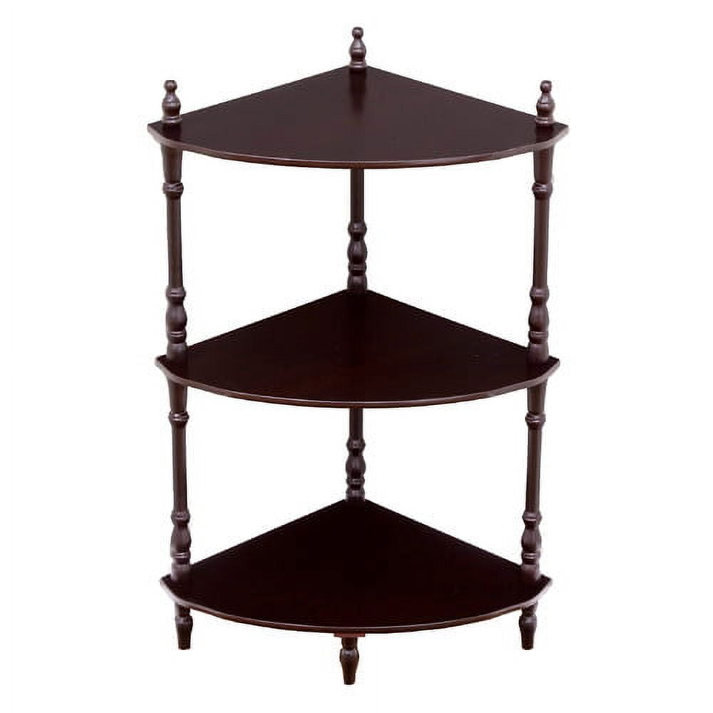 Charming Dark Cherry 3-Tier Corner Shelf for Kids' Room