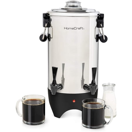 HomeCraft 45-Cup Coffee Brewer, 1000W Quick-Brewing Coffee Urn and Electric Coffee Pot, Stainless Steel