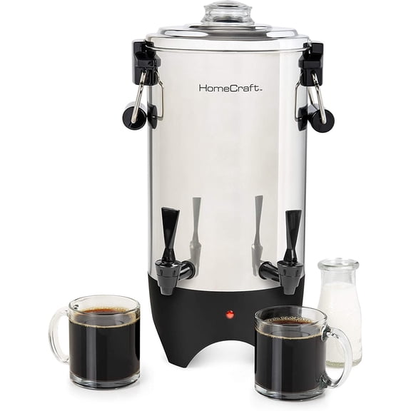HomeCraft 45-Cup Coffee Brewer, 1000W Quick-Brewing Coffee Urn and Electric Coffee Pot, Stainless Steel
