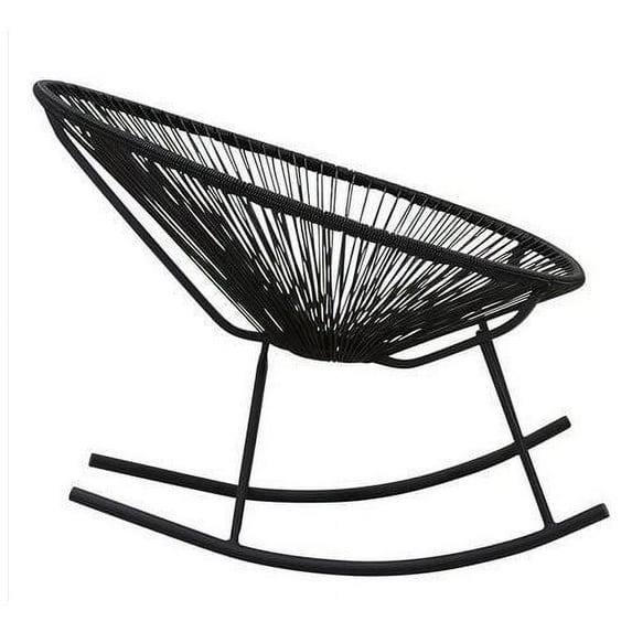 Home Craft Decor Acapulco Black Metal-frame Rocking Chair