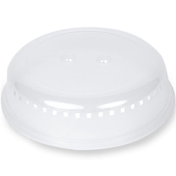 Home Craft HCMPCS10CL 10 in. Microwave Plate Cover Shield with Insert Handles & Ventilation, Clear