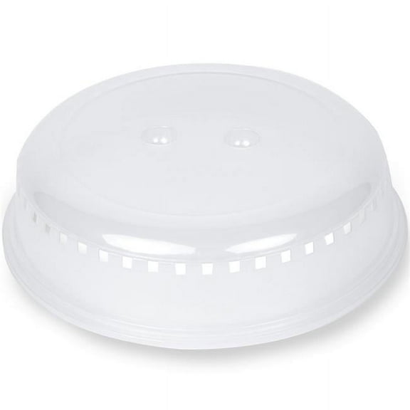 Home Craft HCMPCS10CL 10 in. Microwave Plate Cover Shield with Insert Handles & Ventilation, Clear