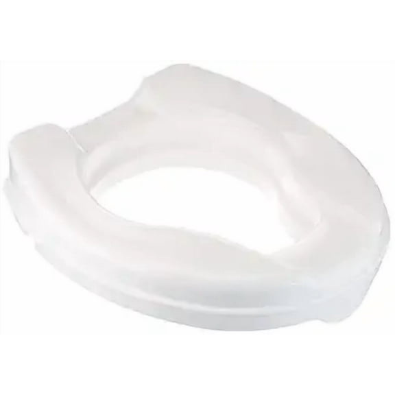 Home Craft Savanah Raised, Elevated Toilet Seat Locks Onto Standard Toilets, with Sturdy Brackets, 4 in Height, White, 3 lb Limit