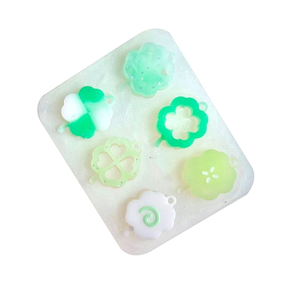 Home Crafting Clovers Silicone Pendant Molds Sturdy Silicone Pendant Molds for Adornments and Jewelry