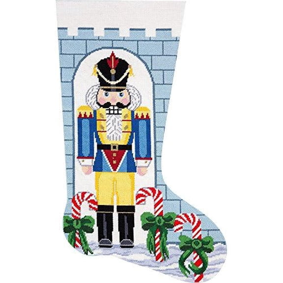 Home Creations Holiday Edition Needlepoint Stocking Kit- Nutcracker Soldier- Large, Deluxe Size$$Art & Craft