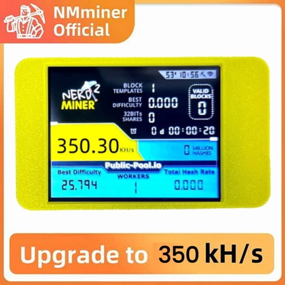 Home Crypto Mining Kit: BTC Solo Miner 350KH/S with 2.8-Inch Touchscreen, Data Cable, Stylus Pen, Random Color, OPP Bag