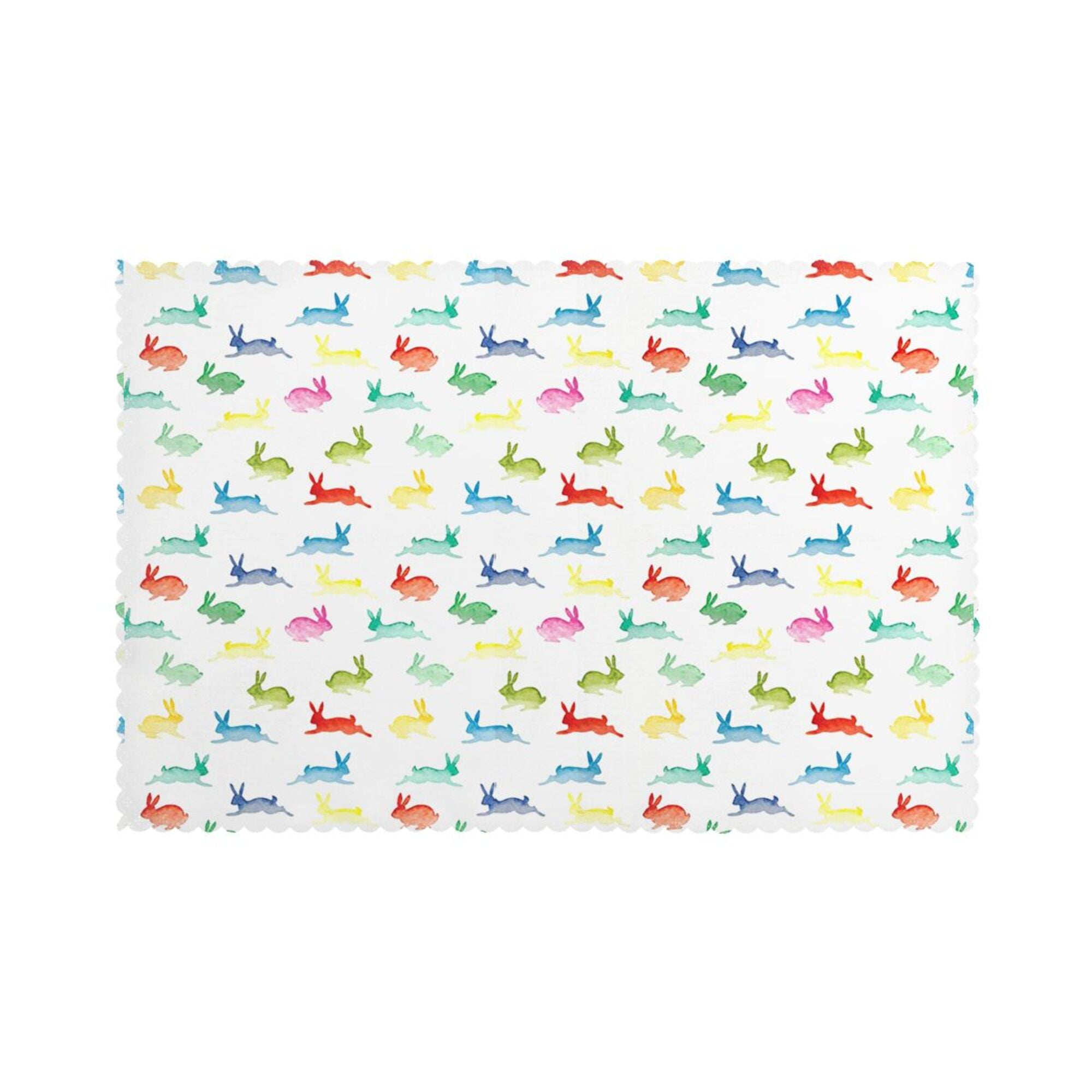 Home Cute Rabbits Placemats Set Of 6 Washable Wipeable Place Mats Place