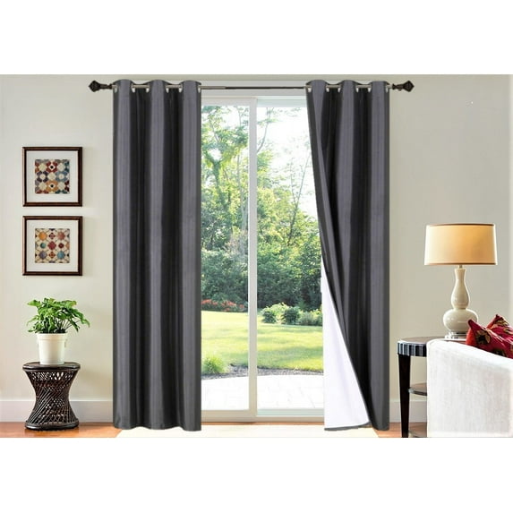 Home Décor Adam 1 Panel 100% Blackout Curtain Room Darkening top Grommets For Bedroom, Living Room 84 inch Length Charcoal Color
