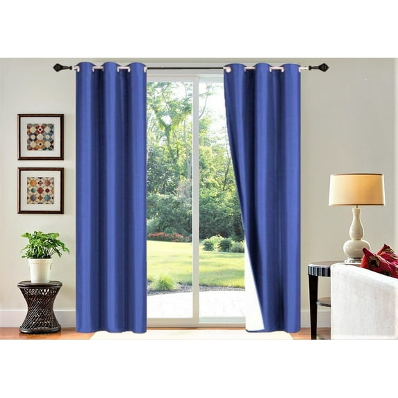 Home Décor Adam 1 Panel 100% Blackout Curtain Room Darkening top Grommets For Bedroom, Living Room 84 inch Length Royal Color
