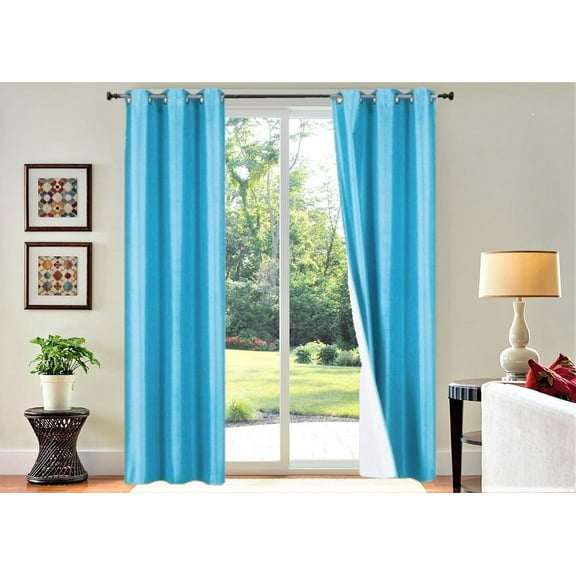 Home Décor Adam 1 Panel 100% Blackout Curtain Room Darkening top Grommets For Bedroom, Living Room 84 inch Length Turquoise Color