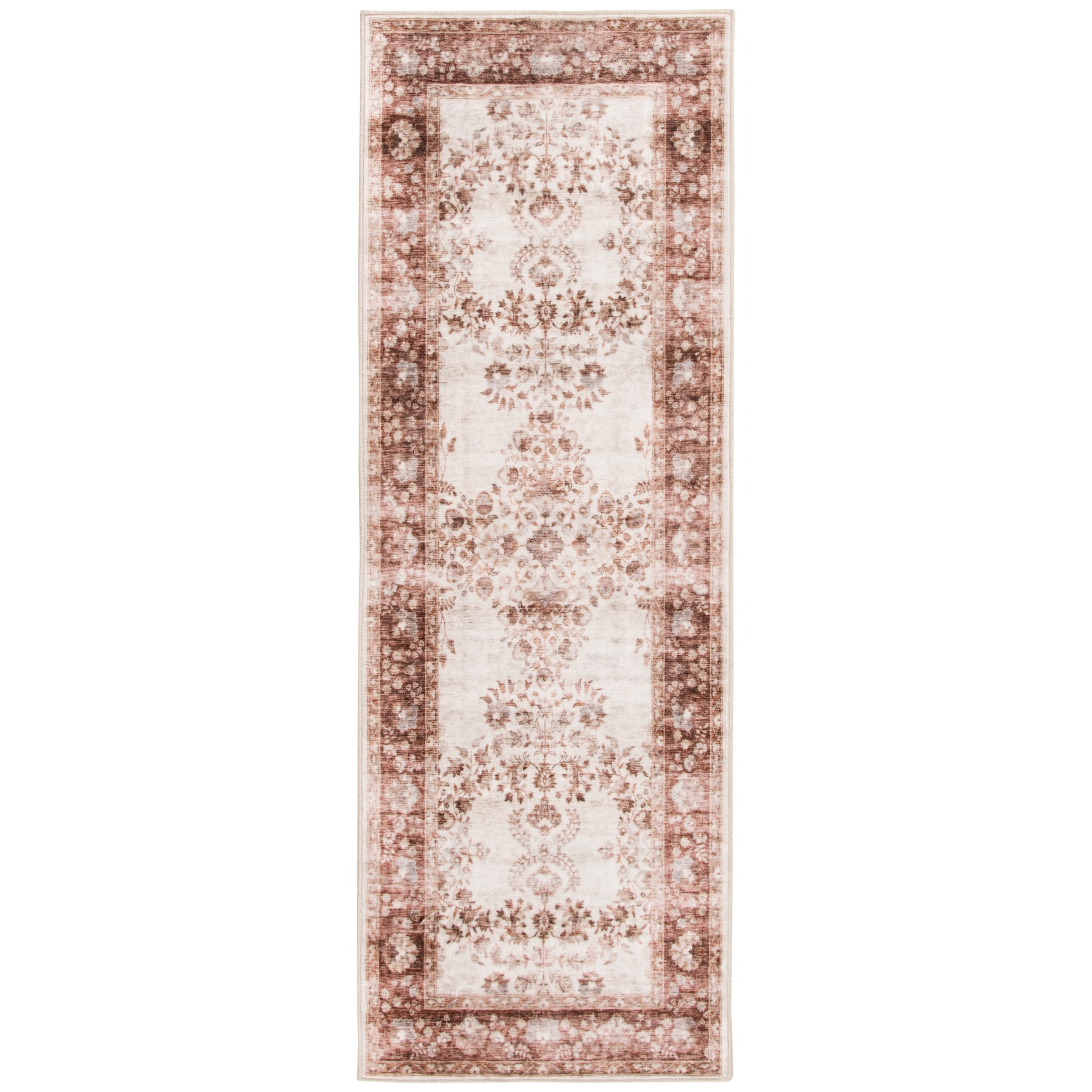 Home Dcor Collection 19.7"x58" Washable Brown Persian Faux Fur Indoor Runner Rug