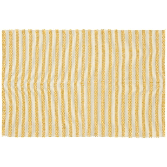 Home Dcor Collection 24" x 36" Yellow Stripe Outdoor Layering Rug