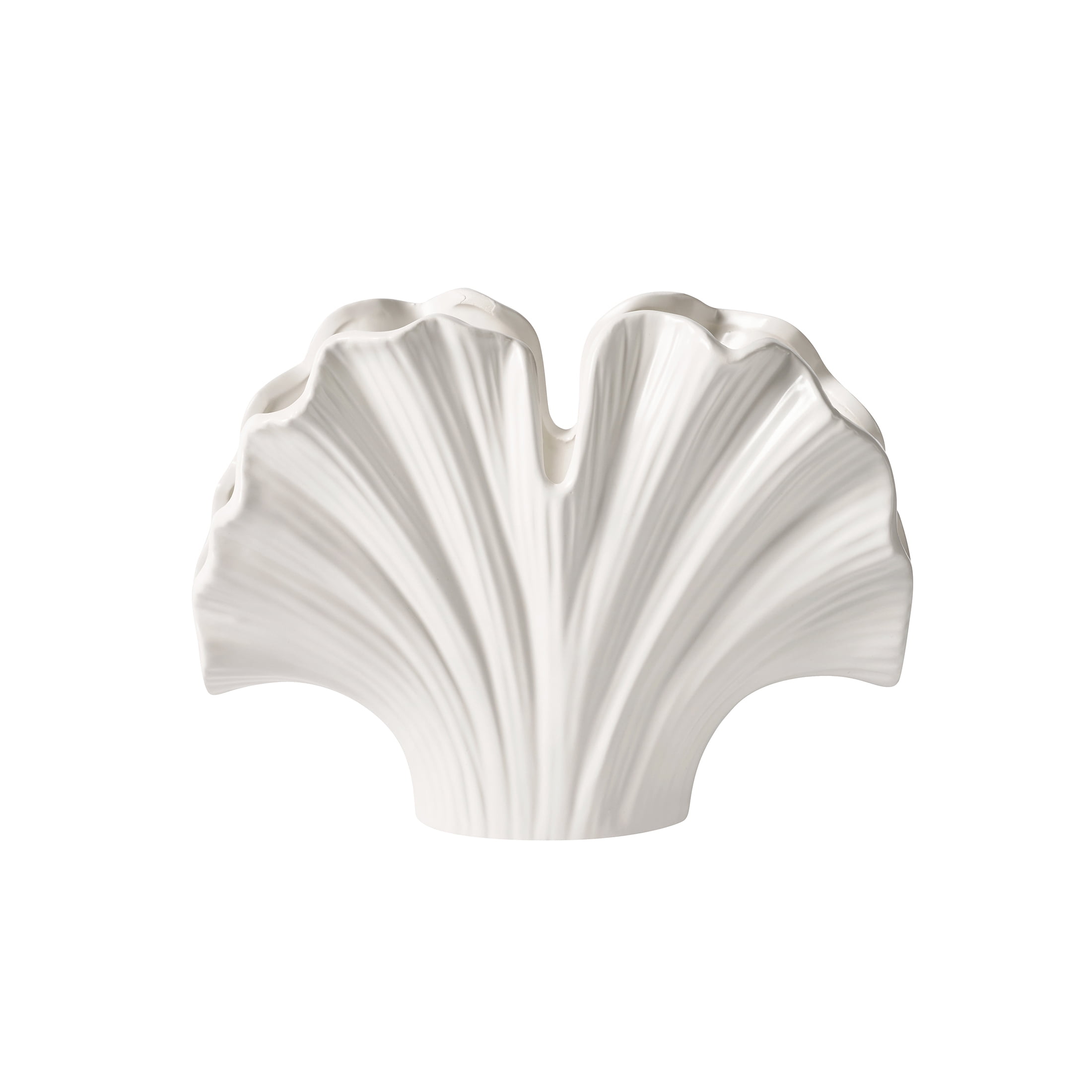 Home Decor Collection White 7" Ceramic Shell Vase