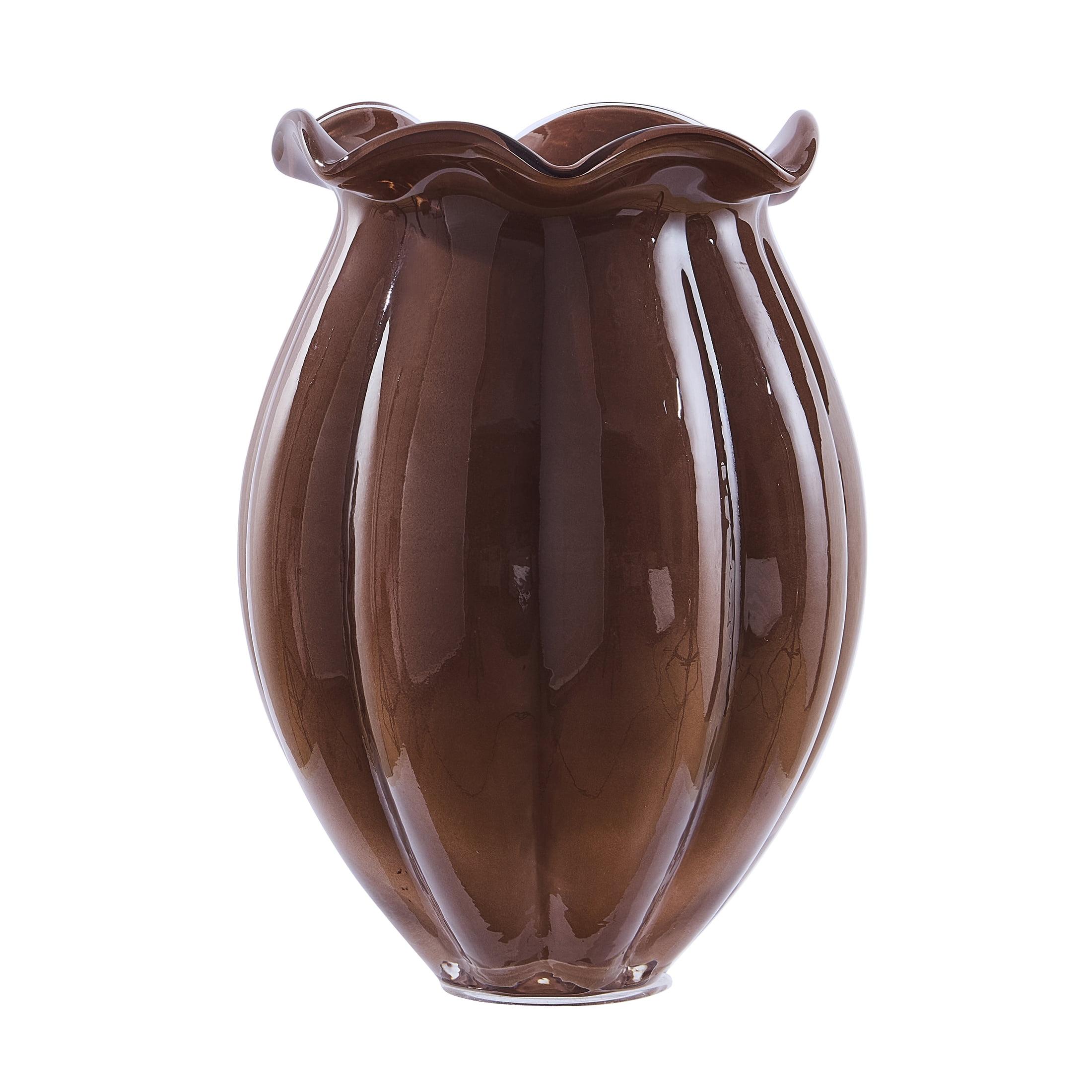 Home Decor Collection 9" Brown Milky Glass Vase