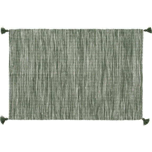 Home Dcor Collection Green Heather Tassel Outdoor Layering Rug, 24"x36"
