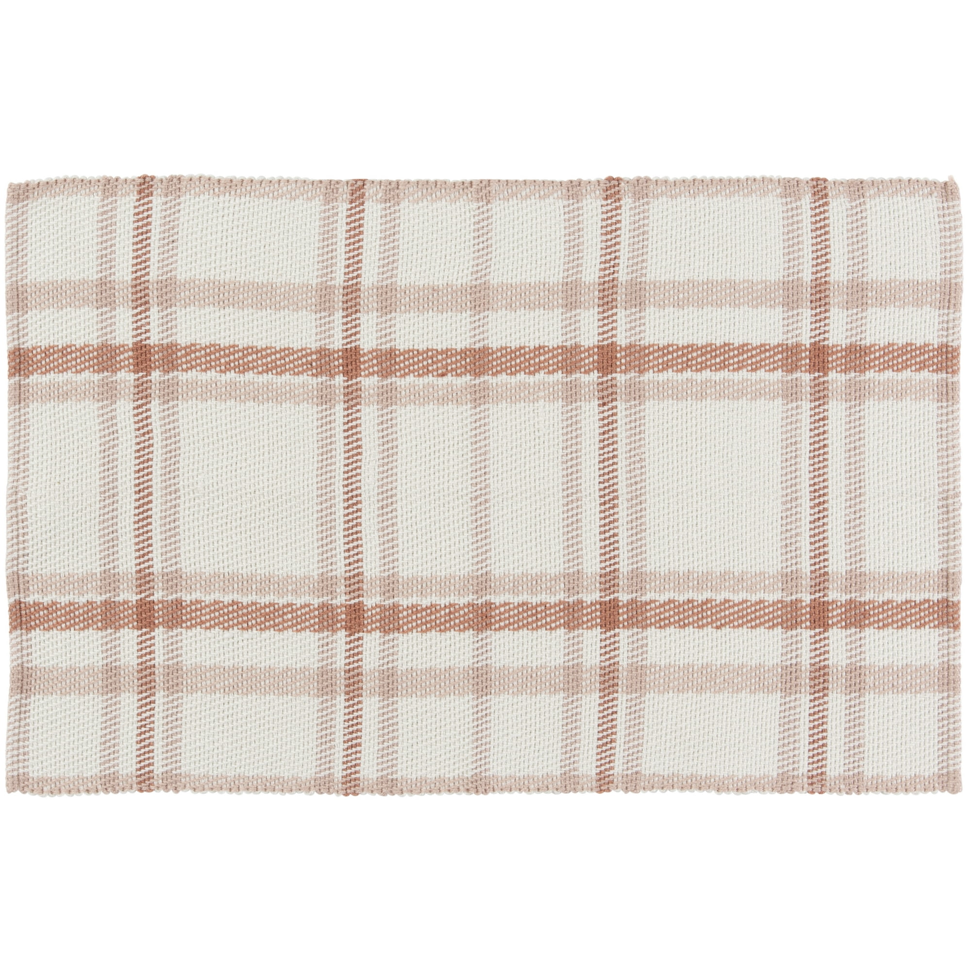 Home Decor Collection Rustic Gingham Outdoor Layering Mat, 24"x36"