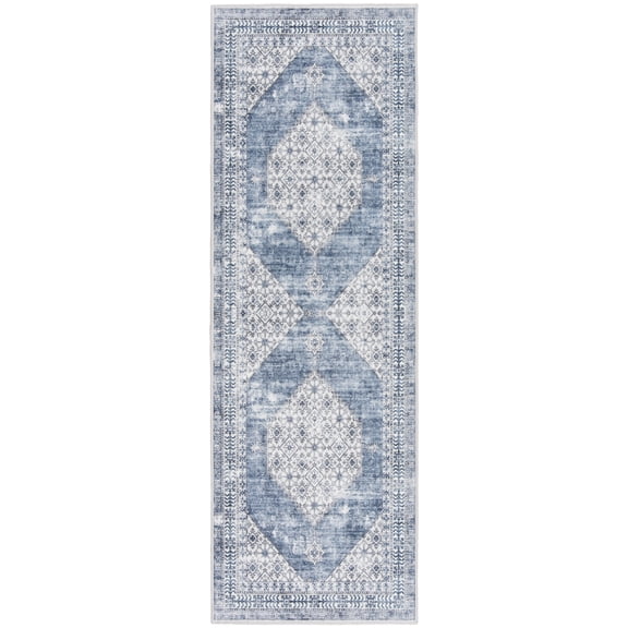 Home Decor Collection Washable Blue Persian Indoor Runner, 24"x72"